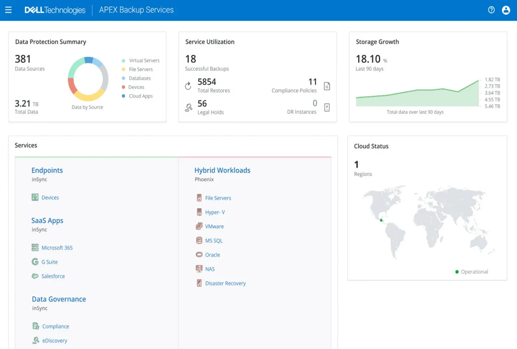 APEX Backup Services Screenshot