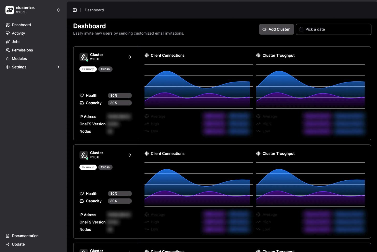 PowerScale simplified: clusterize – innovative Softwaresuite von Concat AG 1 clusterize Screenshot